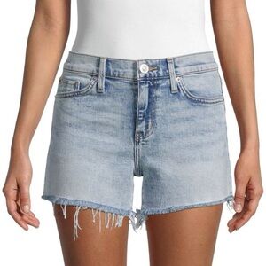 Hudson NWT Gracie Mid-Rise Cut Off Jean Short Size 25 Frayed Hem Light Wash